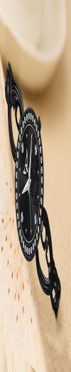 WHITE BIRD Black Studded Diamond Case Linked Bracelet Watch with Floral Design, 30 mm