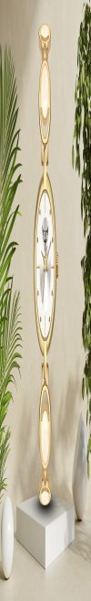 Gold-Toned Oval Dial Wrist Watch with Black Strap, Studded with Stones