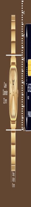 Gold Tone Square Analog Wrist Watch with Black Dial, Metal Strap