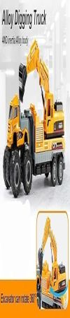 WHITE BIRD 1:43 Scale Diecast Toys Set 4x4 Vehicle Pull Back Toy Alloy Model Engineering Trailer Diecast Toys Truck for Kid (Engineering Trailer)