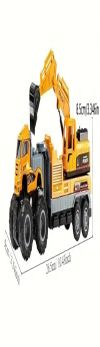 WHITE BIRD 1:43 Scale Diecast Toys Set 4x4 Vehicle Pull Back Toy Alloy Model Engineering Trailer Diecast Toys Truck for Kid (Engineering Trailer)