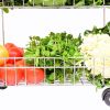 Green Kitchen Storage Trolley cart with Storage Baskets and Wheels Fruit Vegetable Rack Heavy Duty Plastic
